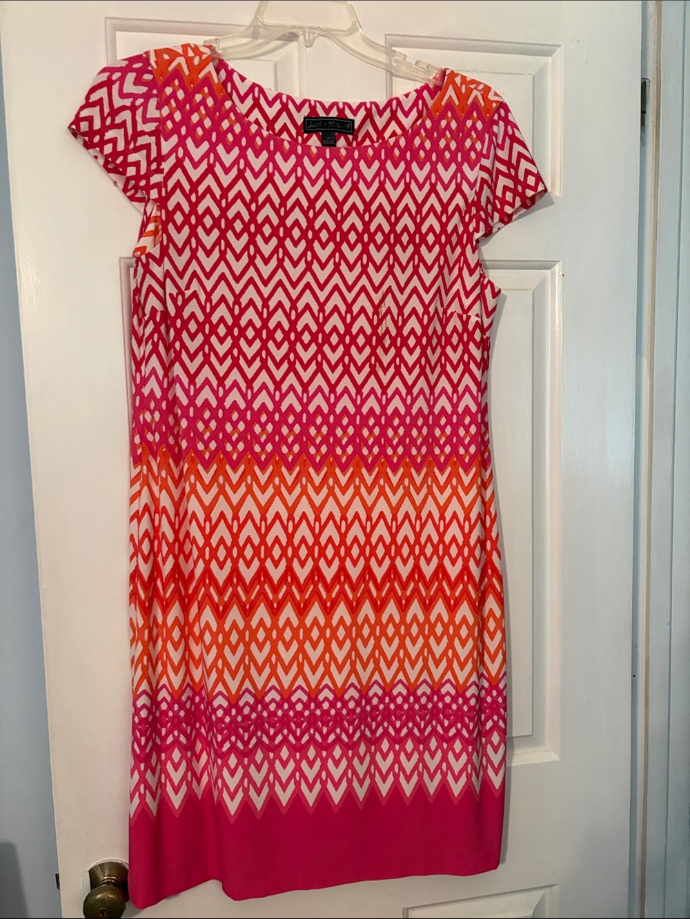 Jessica Howard Cap Sleeve Midi Dress in Pink, Orange & White